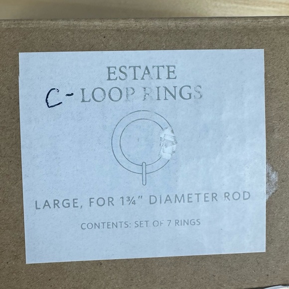NWB Restoration Hardware Estate C-Loop Drapery Rings Large Bronze set of 7 - Picture 8 of 8